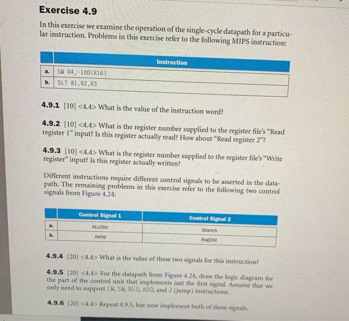  part (B) only Exercise 4.9 In this exercise we examine the