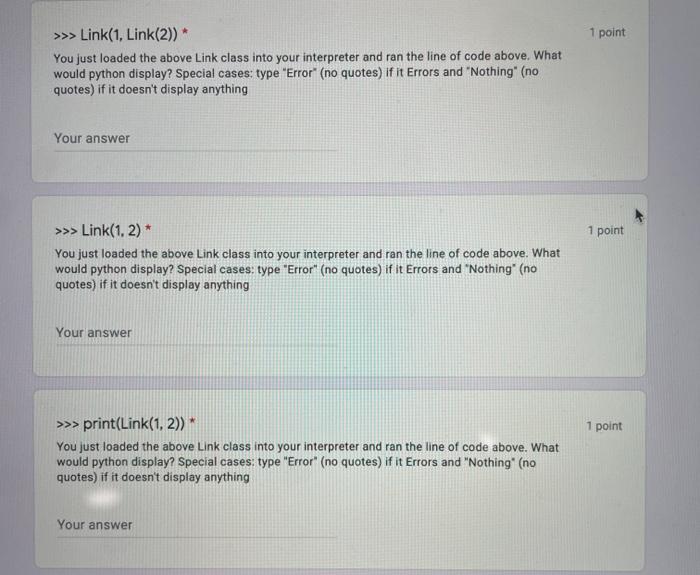 assert rest is link. empty or isinstance(rest, Link) self.first = first self.rest