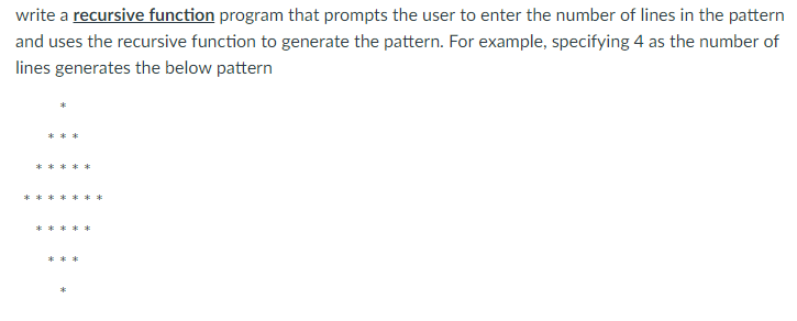 C++ Recursion Question: write a recursive function program that prompts the user