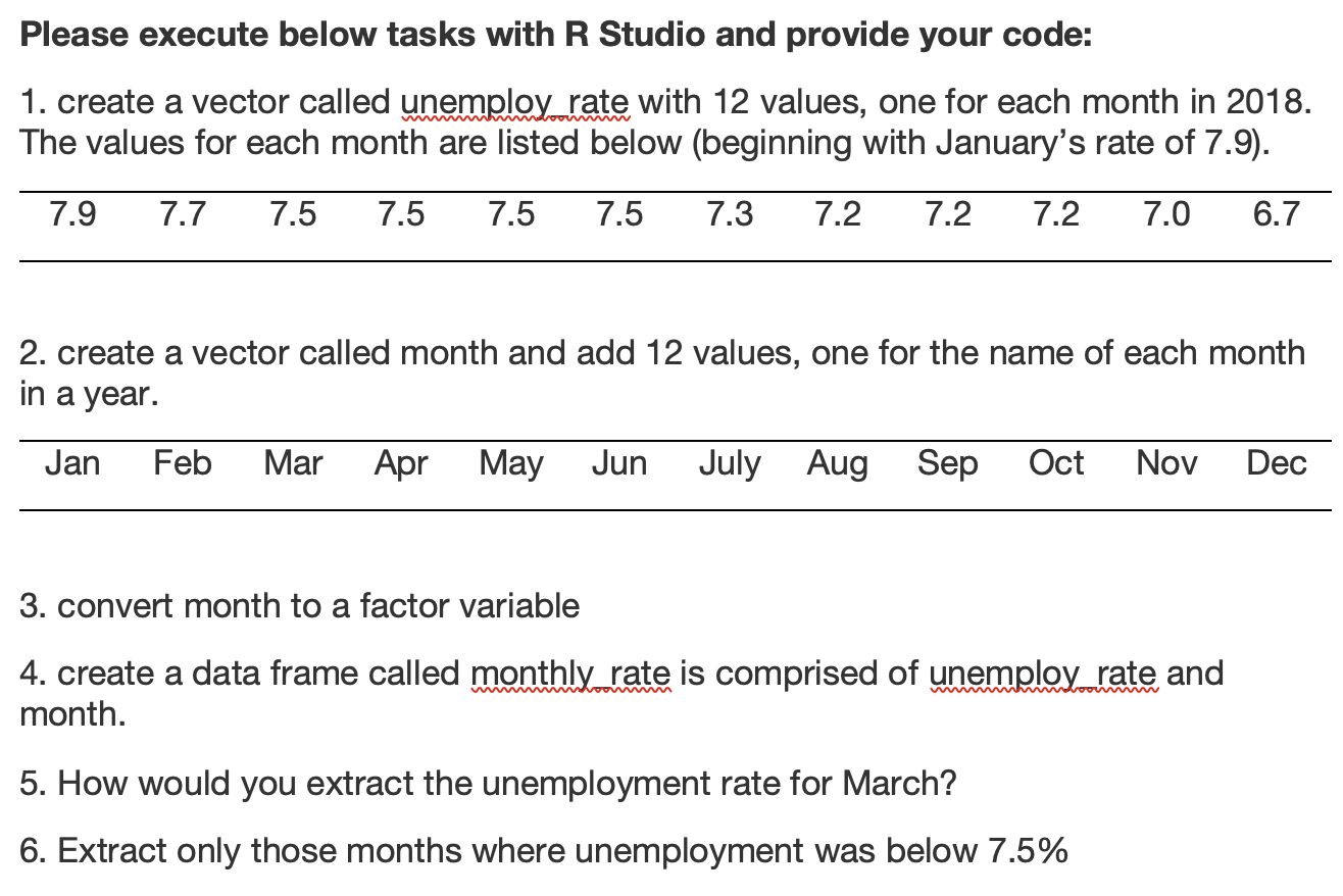 Please execute below tasks with R Studio and provide your code: