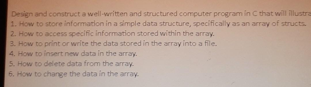 data structure in c language for science and engineering class using an