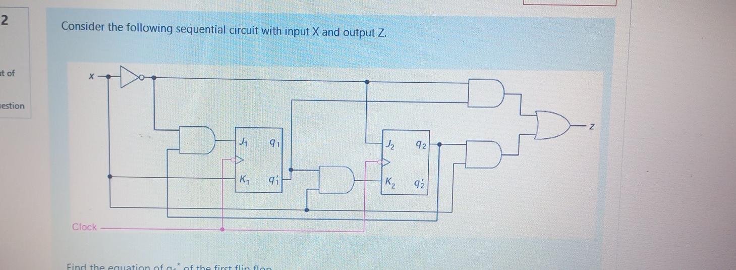2 Consider the following sequential circuit with input X and output