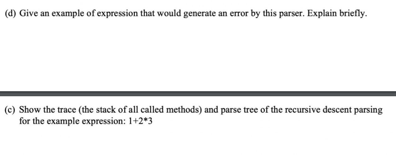 - -> */ And the pseudo-code outline of recursive descent parser for