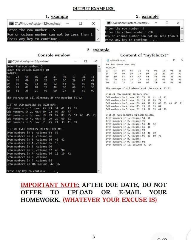 as in the example. Write a program by C# programming language that