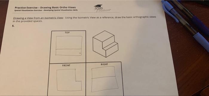 drawing a view from an isometric view Practice Exercise - Drawing Basic