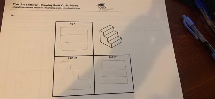 Ortho Views a partiar maria SOLD Drawing a View from an Isometric