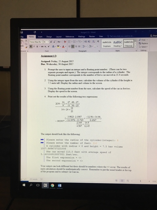  Prompt the user to input an integer and a floating point