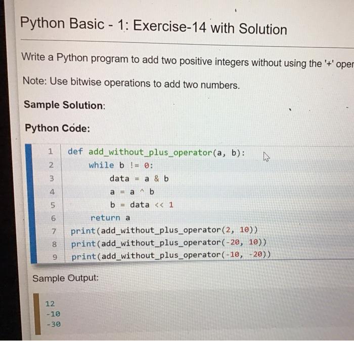  Python Basic - 1: Exercise-14 with Solution Write a Python program