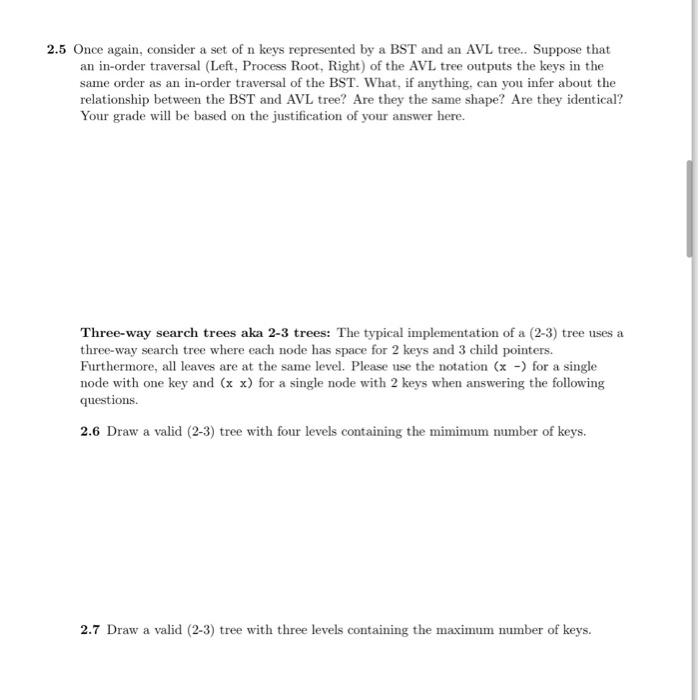 Neighbors (40pts) 2.1 (9) Neatly draw all binary trees containing at most