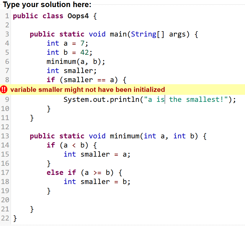 not sure how to fix it. The following program contains 7 errors.