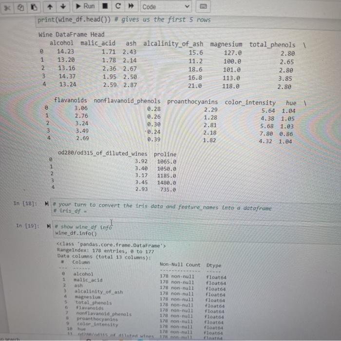line 18 (python Code 3D + Run Ic print(wine_df.head() # gives us