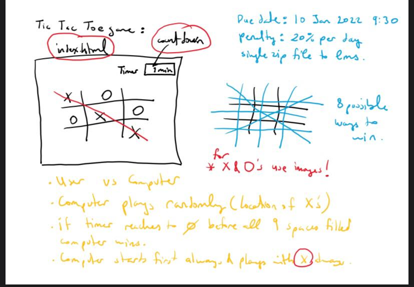 Tic Tac Toe gare : (index.html (countdown Pue date: 10 Jan