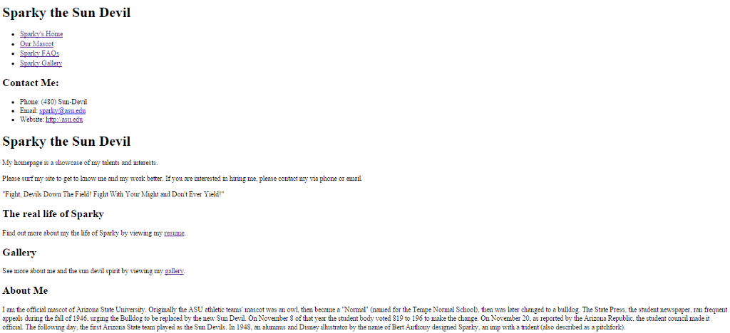 In this assignment you will be editing an HTML document using internal