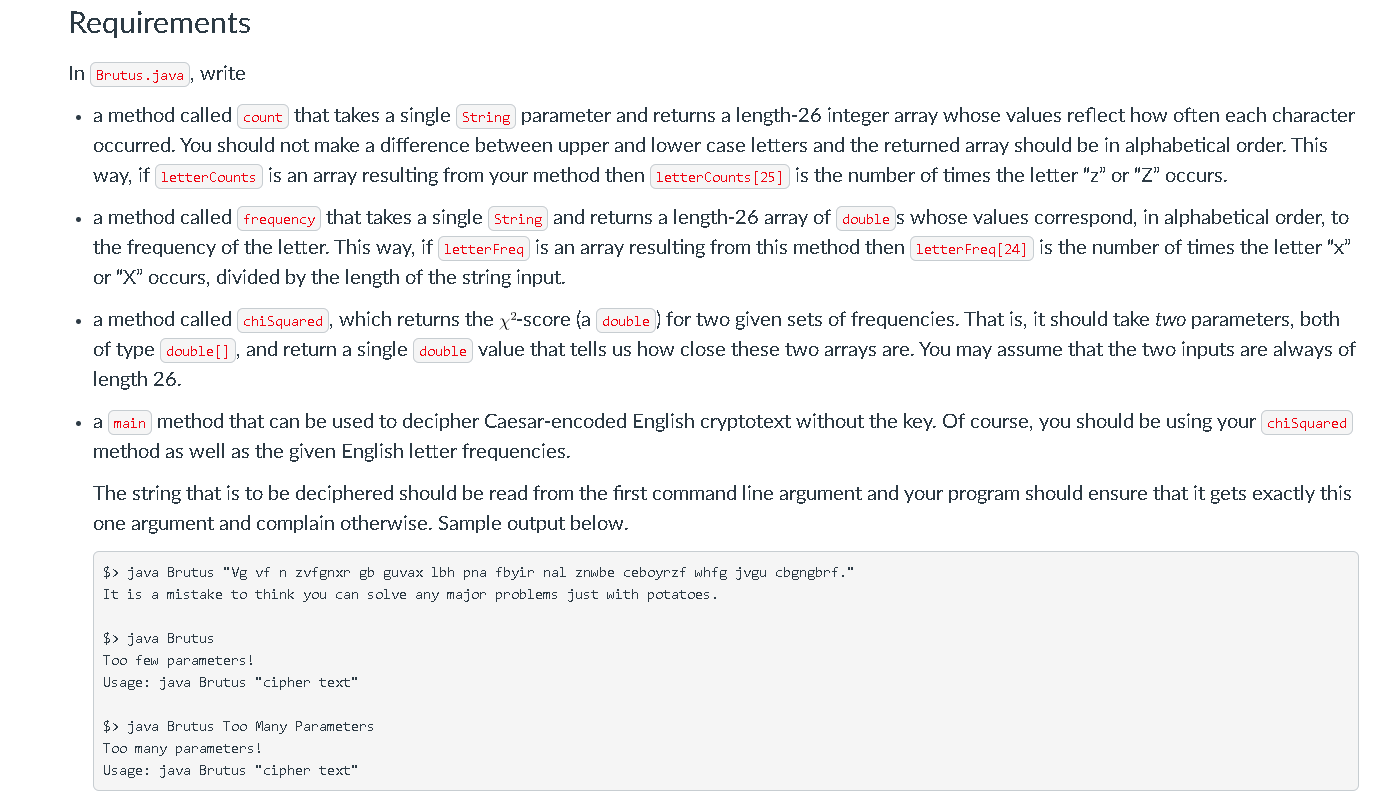 character. It should have two arguments: an integer (int) shift and a