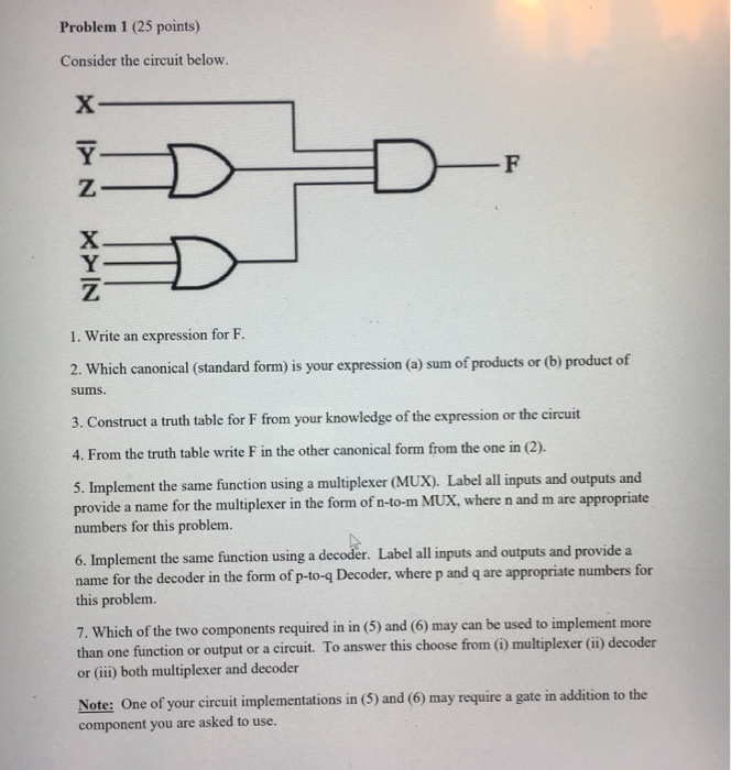  Problem 1 (25 points) Consider the circuit below. 1. Write an
