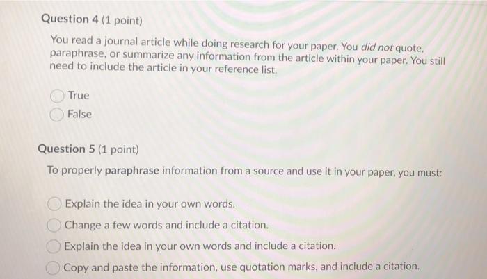 the two steps you must take to properly cite information When you