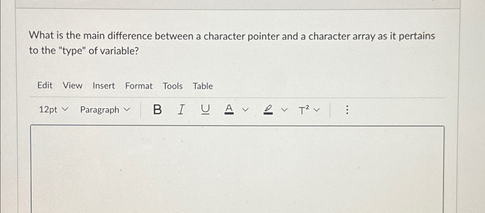  What is the main difference between a character pointer and a