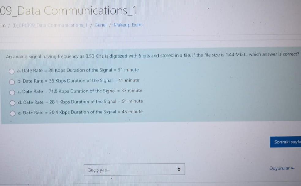  DATA COMMUNCATION 09_Data Communications_1 im / ().CPE309 but communications / Genel