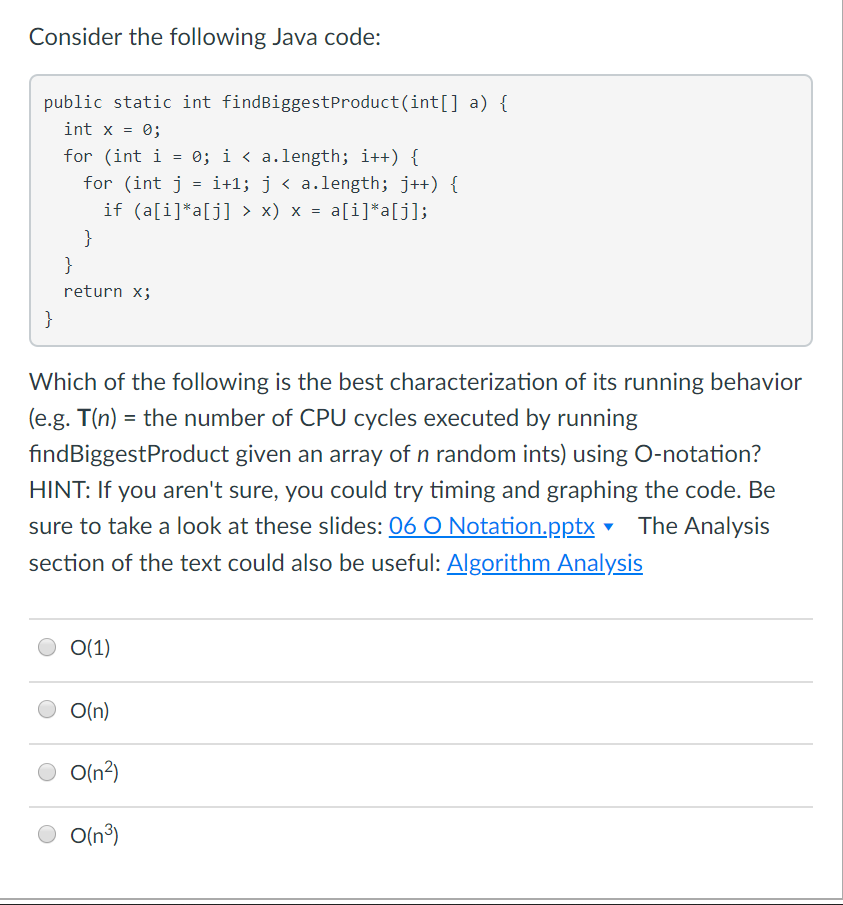 Java Multiple Choice question. Please explain your answer. Thank you. Consider the