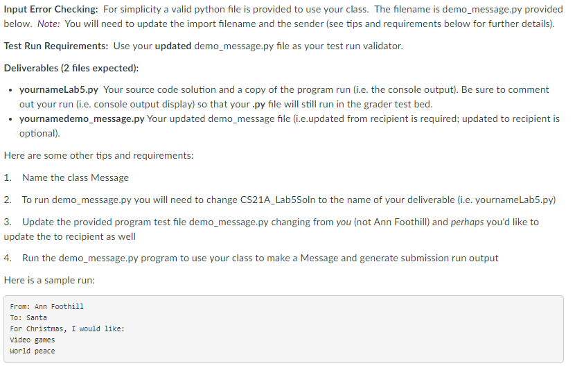 print(wishList.toString()) The Program Spec The task for this lab is to design
