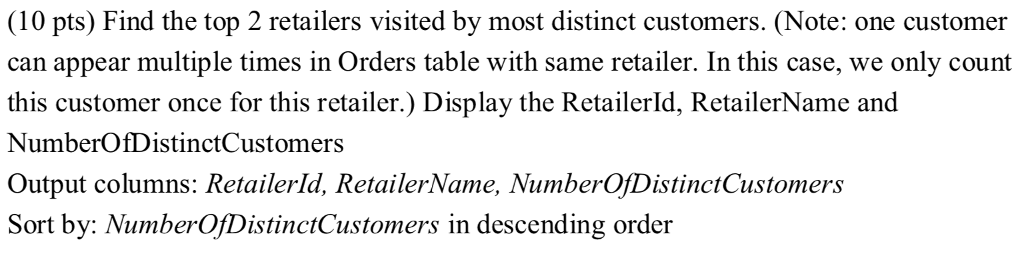 Address, State) Retailer (Retailerld, RetailerName, Address, State,) Product (Productld, ProductName, Category, Companyld,