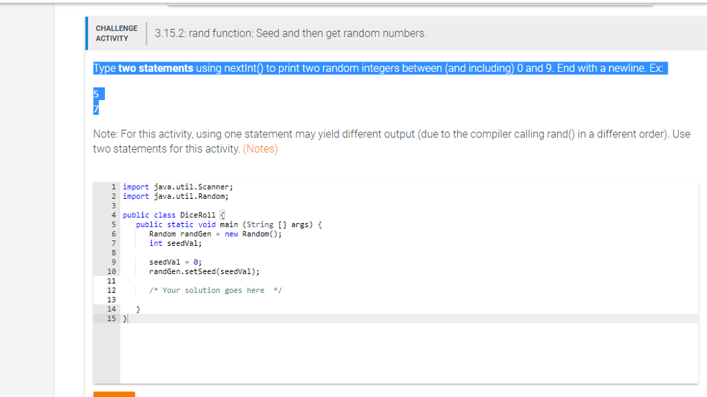 ACTTY3.15.2: rand function: Seed and then get random numbers ype two