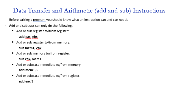 Answer sheet: Please help me out thank you! Data Transfer and Arithmetic