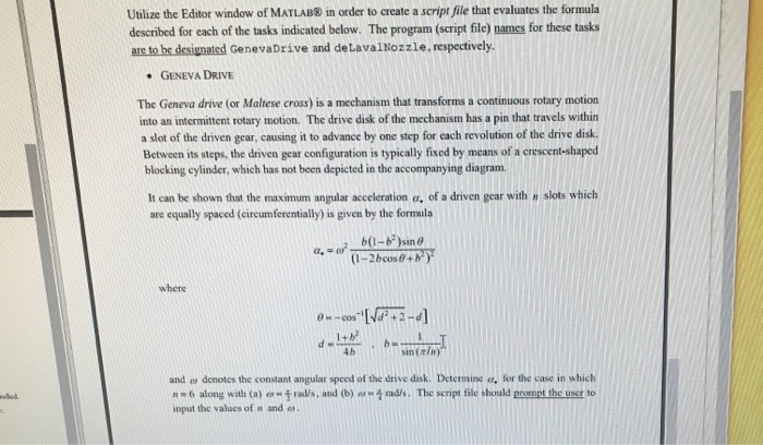  Solve by writing a script in matlab Utilize the Editor window
