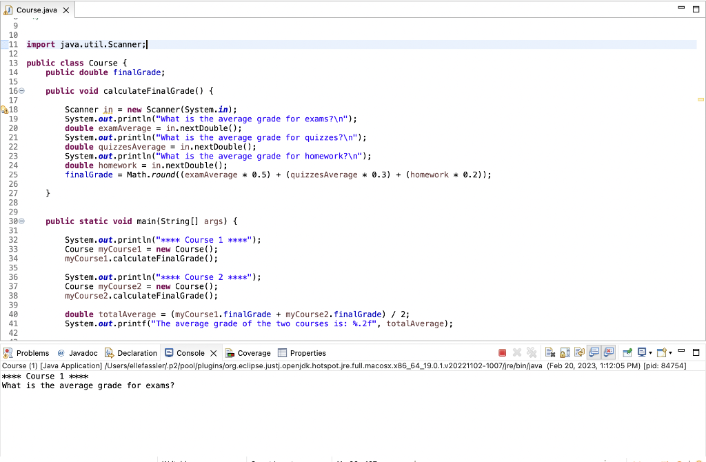 HELP! My java code won't fully run? It gets stuck, and I