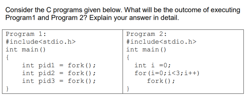  Consider the C programs given below. What will be the outcome