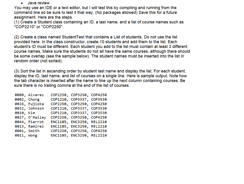 Need help with very simple Java assignment, I just need it to