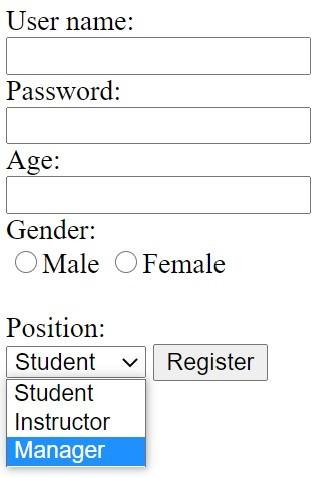 COURSE : IT Web Technologies Write XHTML code to create a Form