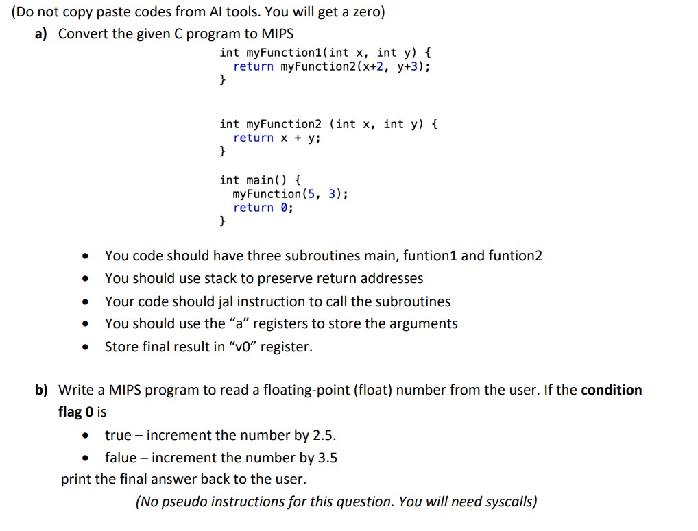  (Do not copy paste codes from Al tools. You will get