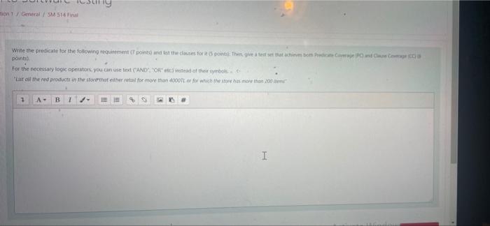 please answer a and b General / SMS Final Write the predicate