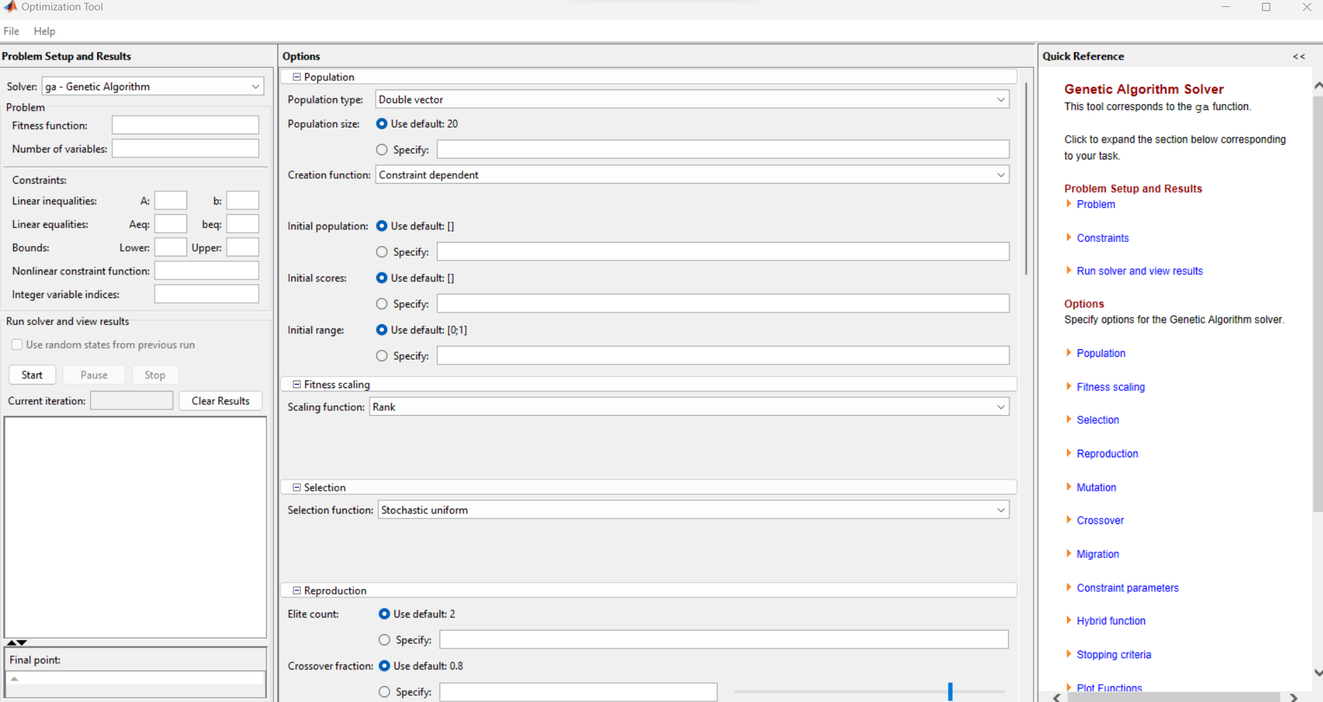 Using the MATLAB apps optimizer. Help me please, with a simple use