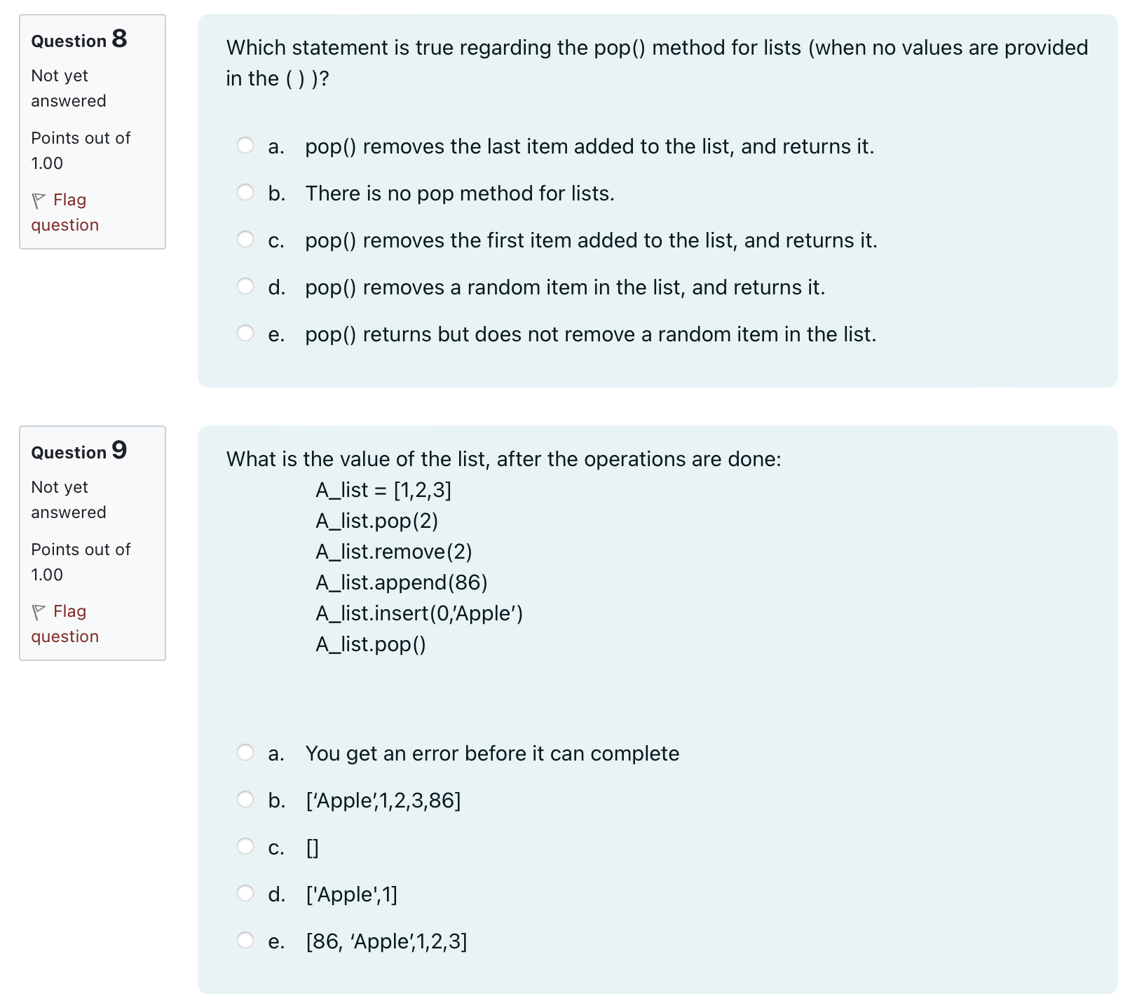  Solve in Python please !(Question 8 and 9) 