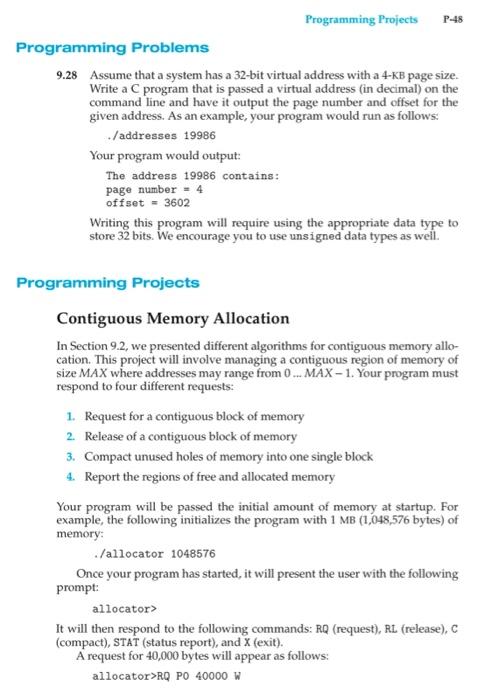  Solve in C langauge Solve Programming project P-48 Programming Projects Programming