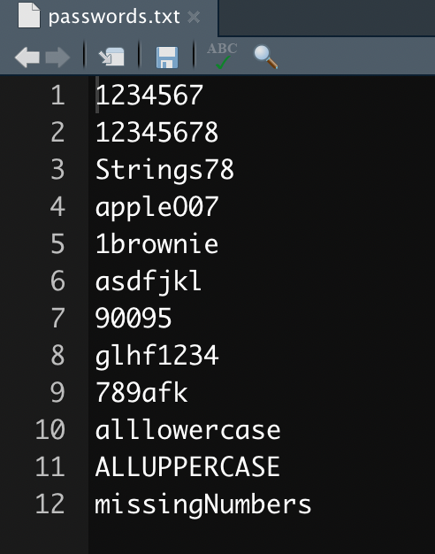 each pattern, store the pattern as a variable named in the way