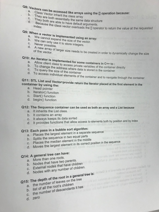  Vectors can be accessed like arrays using the a. Class Vector