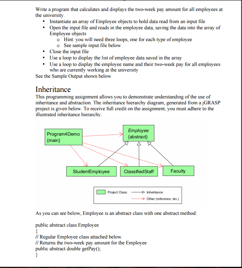 Assingment 4 Java Program ----------------------------------------------------------------------------------------------------------------------------------------------------------------------------------------------------------------------------------------------------------- //NOTE: THIS IS THE REGULAR EMPLOYEE CLASS