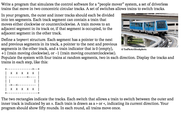 c++ please Write a program that simulates the control software for a