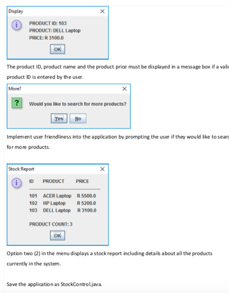 a local IT store and the corresponding product price. The product details