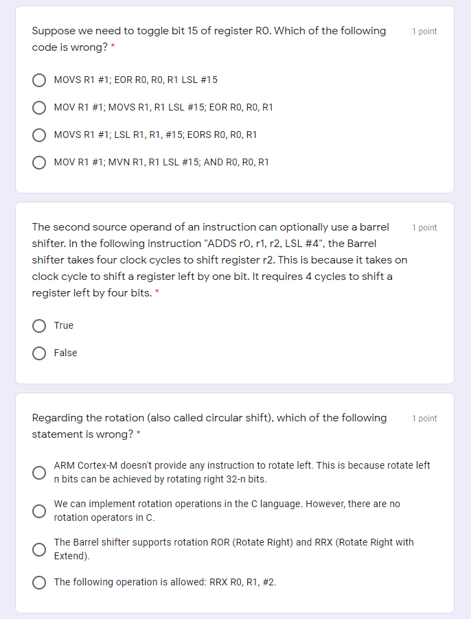 I understand in areas you can 1 point In ARM Cortex-M instructions,