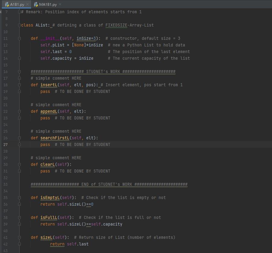learnt how the list is implemented with dynamic array (variable-length array) in