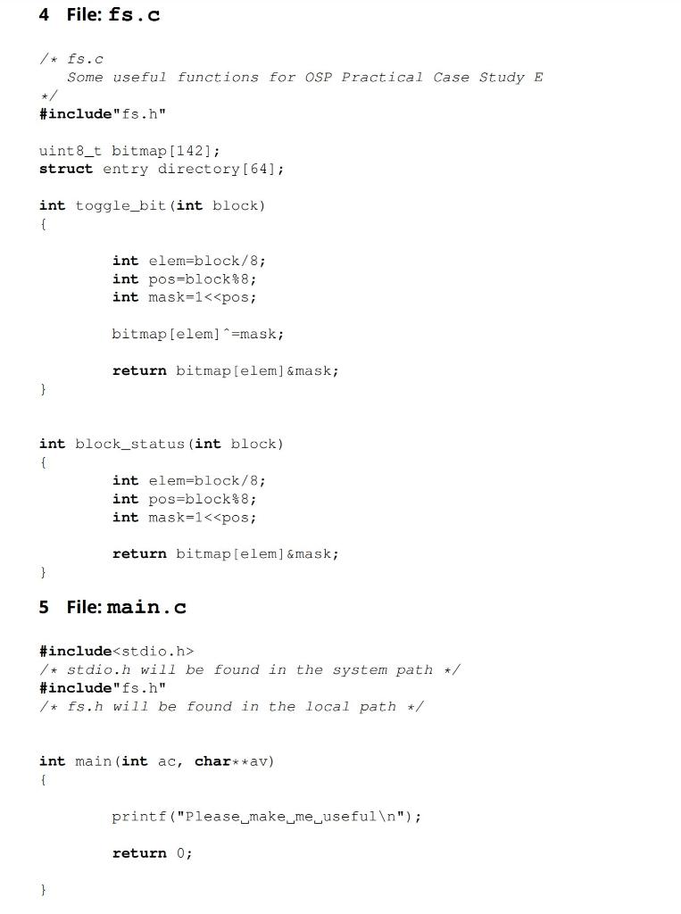simulator, loosely based on historic file systems. The file system will be
