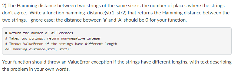 clear comments throughout when coding this and make sure the code passes