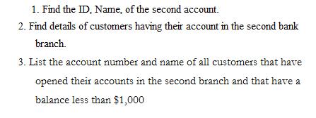 tamount accountno bname Customer cid cname