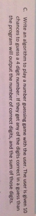  Write an algorithm to play a number guessing game with the