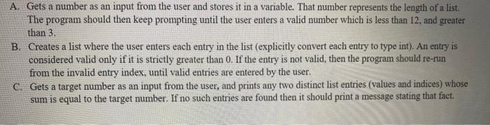 please type out the code for a python program following these requiremnts.