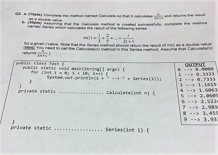 JAVA Pls write the codes as simple as possible. Thank you Q3.